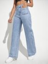 Effortless Chic High Waisted Wide Leg Jeans by Newness Flattering wide leg silhouette high waisted design comfortable fit Perfect for any occasion