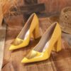 Newness Sunburst Chic Yellow Block Heels Stylish yellow block heels perfect for any occasion Comfortable and chic design