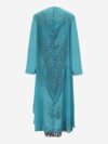 Effortlessly chic Casablanca Tribal Print Maxi Dress Set from Newness perfect for vacations or casual dates Features a flowing maxi dress with a vibrant tribal print