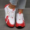 Newness City Chic Striped Athletic Sneakers Stylish striped sneakers perfect for everyday wear Close up view showcasing the chic design and comfortable athletic build