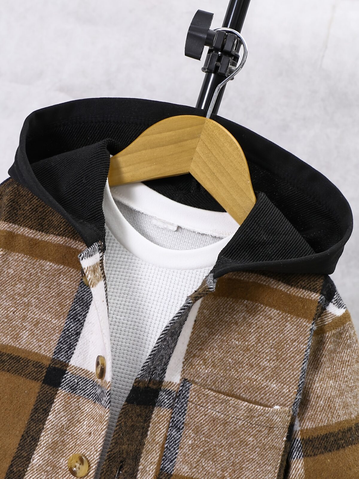 Smart Style Boys Plaid Suit Set in stylish grey and navy plaid perfect for spring or autumn occasions
