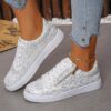 Newness City Chic White Zipper Sneakers Elevate your style with these chic and comfortable white sneakers perfect for any occasion