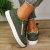 Newness Effortless Chic Green Flannel Sneakers Breathable and comfortable green flannel sneakers perfect for everyday wear Showcasing stylish design and superior comfort