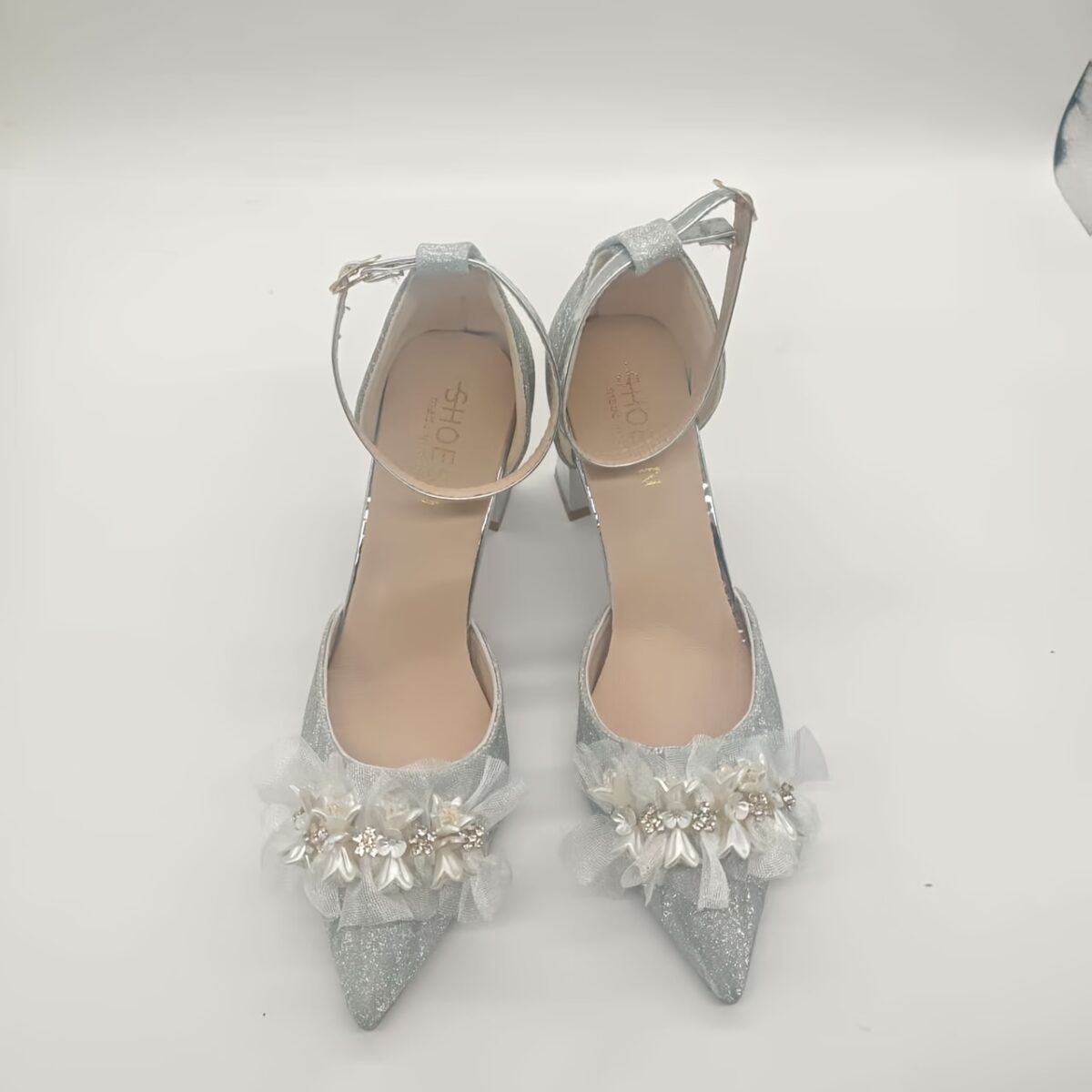 Newness Celestial Sparkle Silver Mary Jane Heels Elevate your style with these dazzling silver heels perfect for weddings and special occasions
