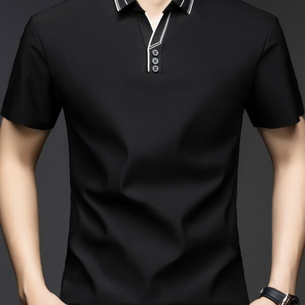 Summer Breeze Men's V-Neck Golf Shirt in a stylish, breathable regular fit, perfect for golf, tennis, or casual wear.