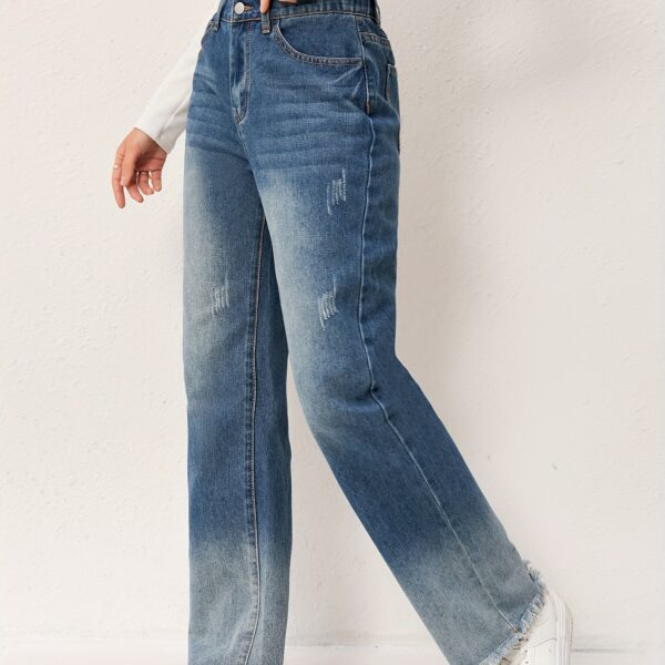 Newness Effortless Chic Straight Leg Jeans Flattering straight leg jeans in a versatile wash designed for both comfort and style Model showcases the perfect fit and drape