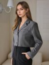 City Chic Short Grey Blazer a versatile and flattering grey blazer perfect for work or weekend wear
