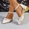 Newness Parisian Chic Pointed Toe Mary Janes in black showcasing the elegant pointed toe and delicate strap detail Perfect for adding a touch of Parisian chic to any outfit