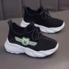 Adorable Tiny Treads girls knitted sneakers in sizes 2 6 featuring a breathable knit upper lightweight PVC sole and fun cartoon pattern Perfect for active play and everyday wear