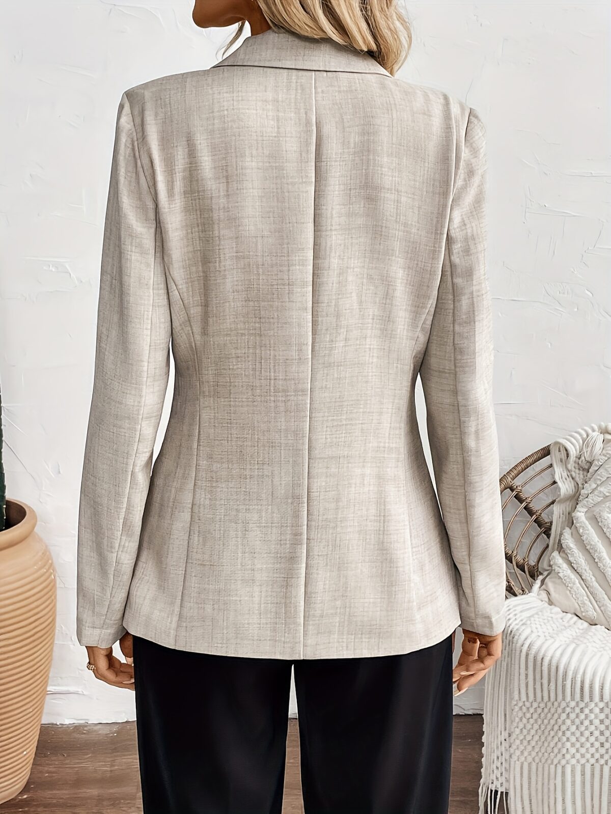 City Chic Womens Elegant Casual Blazer in a flattering loose fit perfect for spring or fall This single button jacket is shown in versatile styling ideal for the office or a casual outing