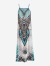 Effortlessly chic Casablanca Tribal Print Maxi Dress Set from Newness perfect for vacations or casual dates Features a flowing maxi dress with a vibrant tribal print