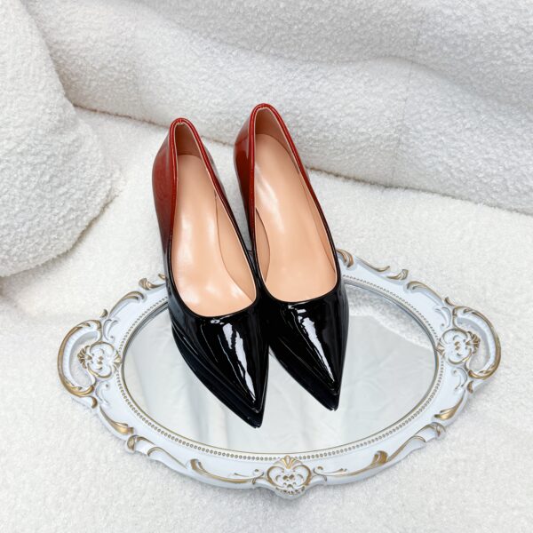 Newness Gradient Mary Jane Heels: Chic pointed-toe pumps in a gradient color design, perfect for elevating any outfit.