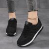 Newness Womens Fabric Sneakers Breathable comfortable and effortlessly chic Close up view showcasing fabric texture and design details