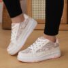 Sparkle Steps Kids Sequin Splice Low Top Sneakers in pink and silver showcasing the sequin and splice details