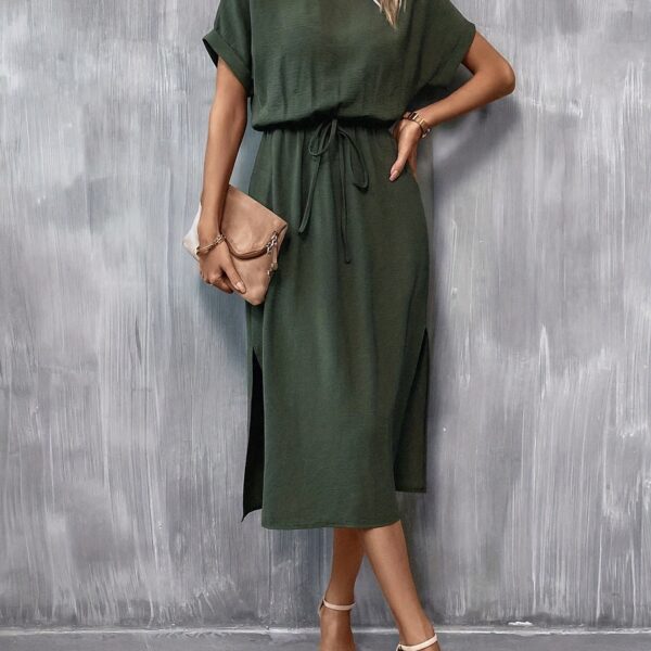 Santorini Solid A-Line Dress in a flattering silhouette, perfect for spring and summer.