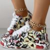Newness Cityscape Printed Casual Sneakers Elevate your street style with these breathable and chic sneakers perfect for all day wear Featuring a stylish cityscape print