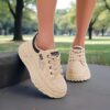 Newness Effortless Chic White Sport Sneakers Breathable lightweight white sneakers perfect for any occasion