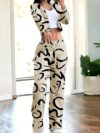 Stylish Cairo Nights Geometric Print Set from Newness Two piece outfit in chic modern geometric print perfect for spring and summer