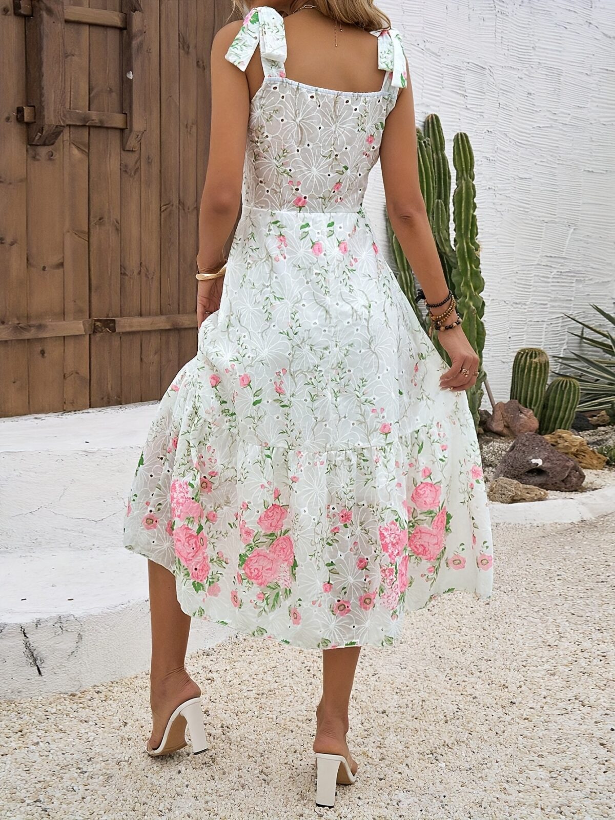 Effortlessly chic womens Summer Solstice floral print maxi dress perfect for summer vacations and beyond