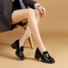 Newness Elevated Edge Chunky Platform Mary Janes in black showcasing the chunky platform sole and Mary Jane strap