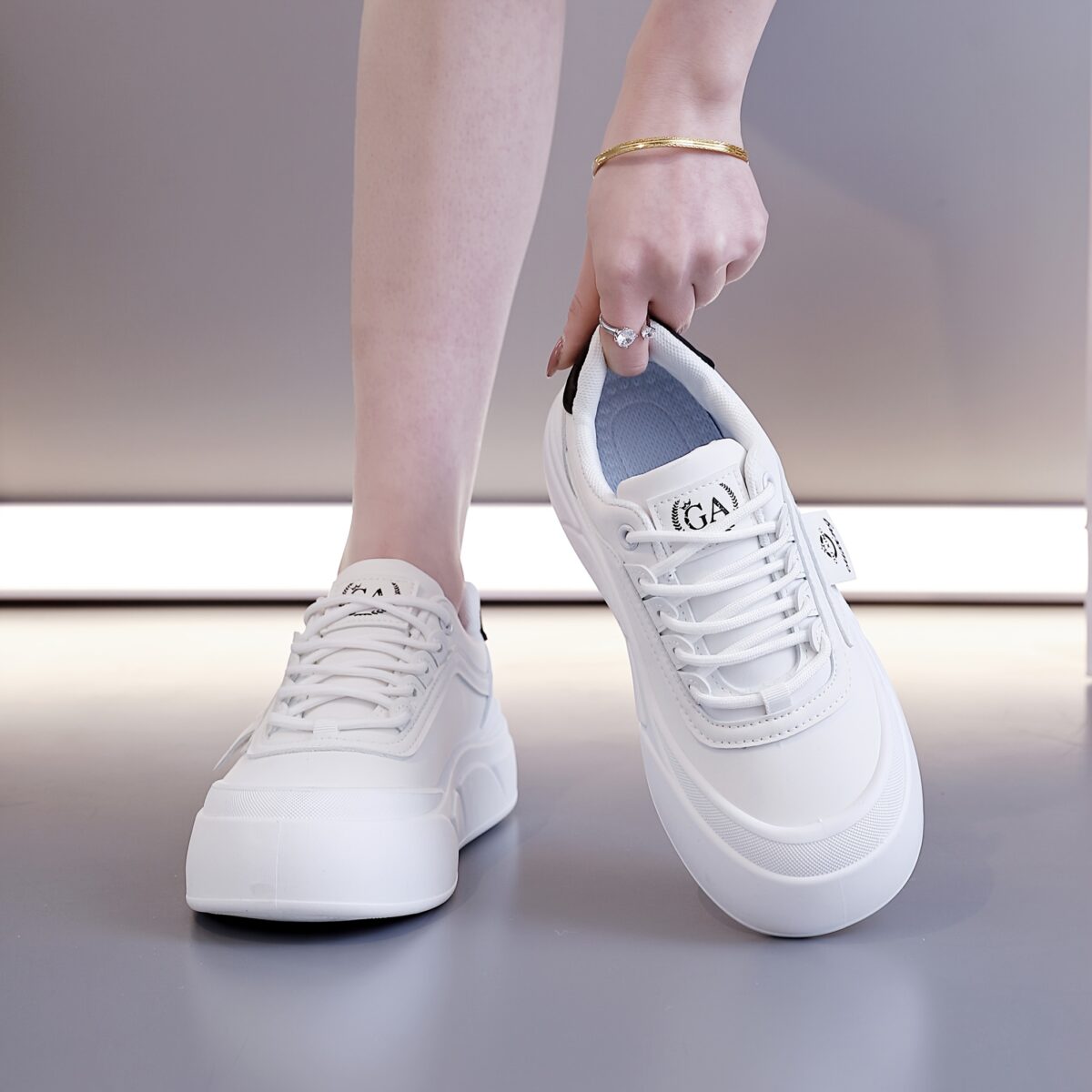 Newness womens beige casual sneakers showcasing comfort and style for everyday wear