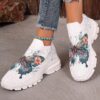 Newness Enchanted Bloom Floral Butterfly Sneakers Lightweight breathable sneakers adorned with a vibrant floral butterfly print perfect for any occasion