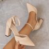 Newness Cairo Nights Beige Block Heels Chic beige block heels perfect for any occasion Comfortable and stylish