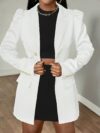 Flattering autumn chic womens pea coat in a rich solid color Double breasted style with elegant buttons regular fit and comfortable polyester elastane blend
