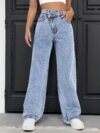 Effortless Chic Light Blue Straight Leg Denim Pants from Newness Premium denim straight leg fit versatile style