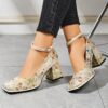 Newness Vienna Bloom Floral Block Heel Pumps in a beautiful spring floral print These elegant pumps feature a comfortable block heel perfect for both formal events and everyday wear