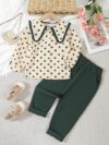 Flattering Newness Whimsical Polka Dot Dress in elegant cotton perfect for spring and fall