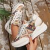 Casablanca Ethnic Platform Sneakers by Newness Chic and comfortable platform sneakers with ethnic detailing perfect for any occasion