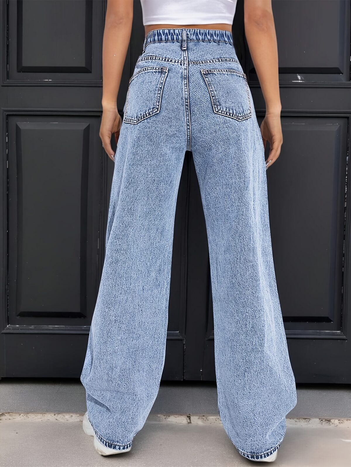 Effortless Chic Light Blue Straight Leg Denim Pants from Newness Premium denim straight leg fit versatile style