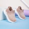 Pastel Pink and Beige Pastel Petal Youngsters Soft Sole Slip On Sneakers for Toddlers and Young Children Lightweight EVA cushioned sole for all day play and breathable comfort