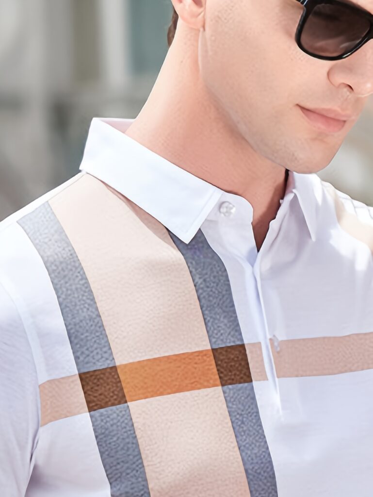 Summer Breeze Men's Cotton Plaid Shirt in classic plaid pattern, shown on a male model, perfect for summer.