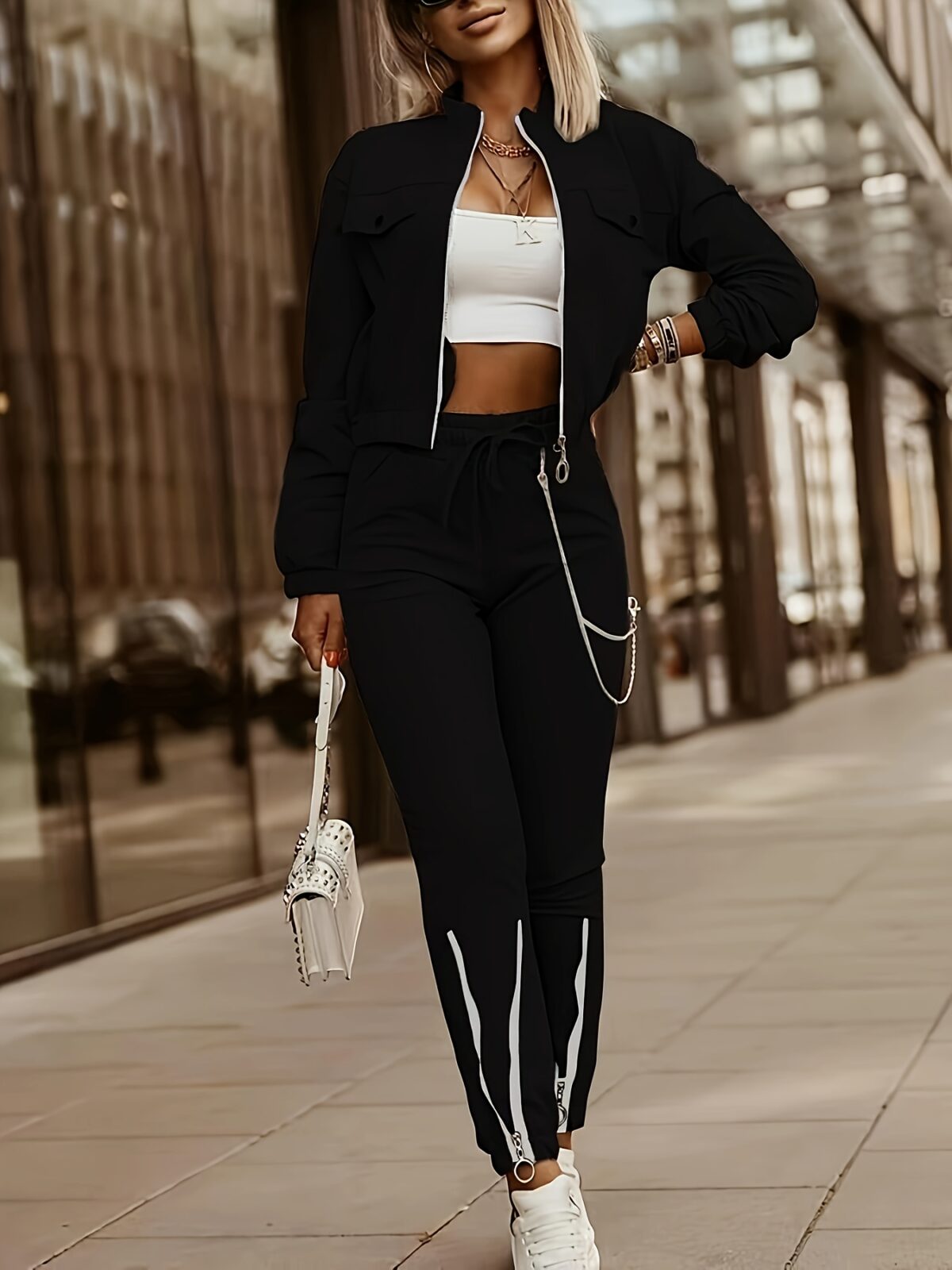 The Newness Uptown Casual Two Piece Suit A stylish and comfortable spring outfit featuring a sophisticated yet relaxed design Model showcases effortless chic