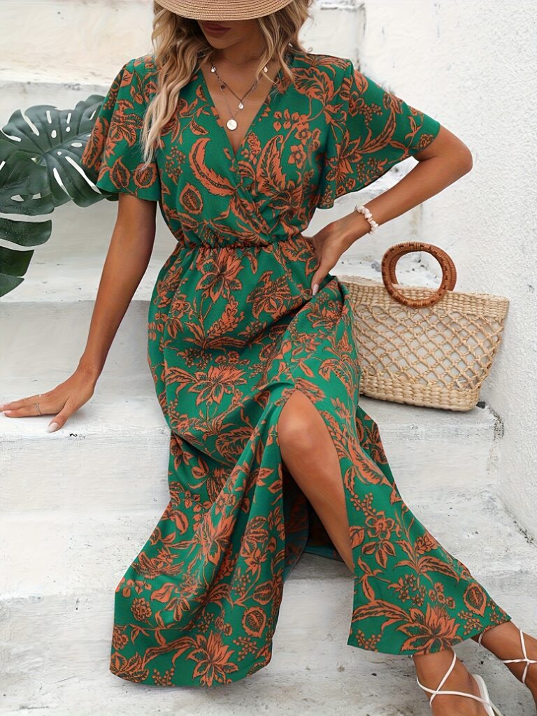 Effortless style in our Casablanca Floral Print Dress. A modern floral print dress perfect for any occasion.