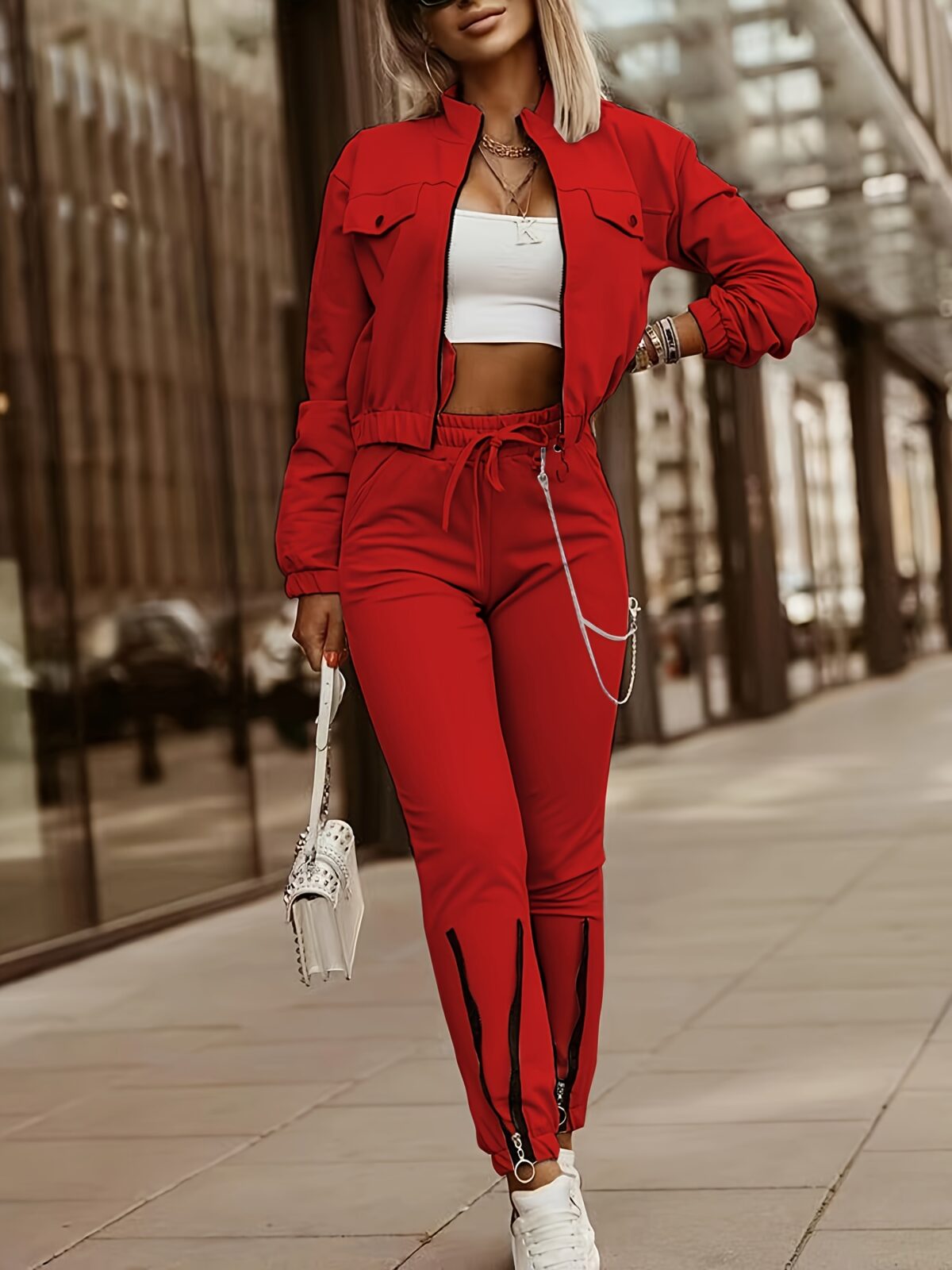 The Newness Uptown Casual Two Piece Suit A stylish and comfortable spring outfit featuring a sophisticated yet relaxed design Model showcases effortless chic