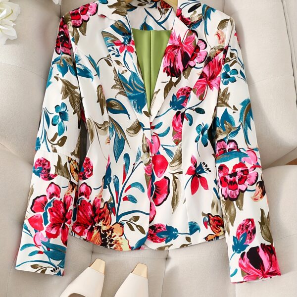Stylish Spring Breeze Women's Floral Print Casual Jacket, lightweight and perfect for all seasons. Features a chic floral print. Newness.