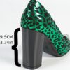 Stylish leopard print chunky heel shoes pointed toe design suitable for spring summer autumn and winter