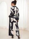 Stylish monochrome two piece set with a geometric print Perfect for spring and summer
