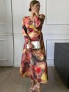 Casablanca Abstract Print Maxi Dress in flattering maxi length showcasing a unique abstract print