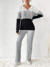 The Newness Riviera Color Block Hoodie Set in a flattering pose showcasing its vibrant color blocking and comfortable fit Perfect for spring or fall