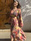 Casablanca Abstract Print Maxi Dress in flattering maxi length showcasing a unique abstract print