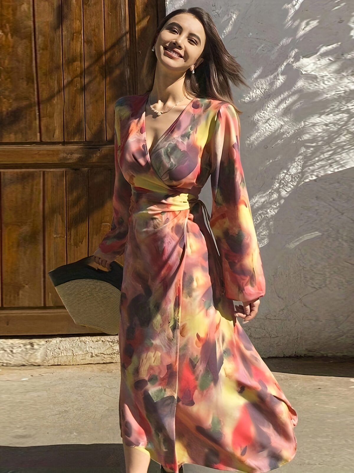 Casablanca Abstract Print Maxi Dress in flattering maxi length showcasing a unique abstract print