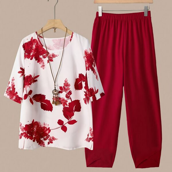 Effortlessly chic Botanical Breeze Floral Print Two-Piece Set from Newness, crafted from soft polyester. Perfect for any occasion.