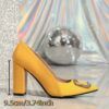 Newness Sunburst Crystal Buckle Heels Elevate your look with these chic and comfortable heels perfect for any occasion Featuring a dazzling sunburst crystal buckle