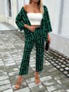 The Newness Modern Muse Geometric Print Set a chic two piece outfit featuring a modern geometric print perfect for any occasion