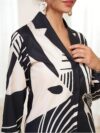 Stylish monochrome two piece set with a geometric print Perfect for spring and summer