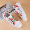 Newness Rainbow Burst Sneakers Chic comfort redefined A pair of vibrant rainbow striped sneakers showcasing their stylish design and comfortable fit
